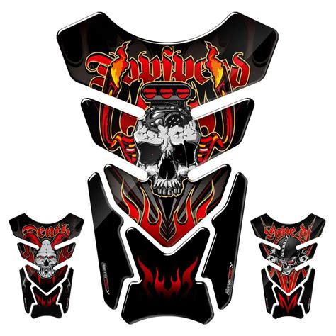 3D Motorcycle Decals Tank Pad Gel Protector Cool Heavy Metal Tankpad ...