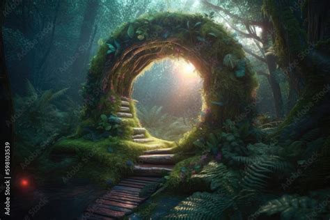 Mystical portal appeared in the middle of the forest, offering a ...