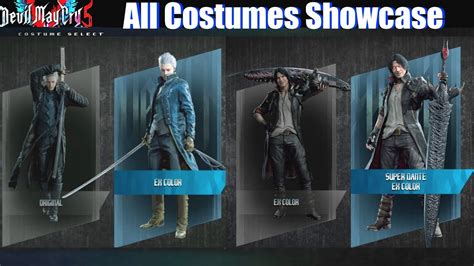 DMC 5 All Costumes Unlocked (Vergil Dante Nero Lady Trish Nico) - Devil ...