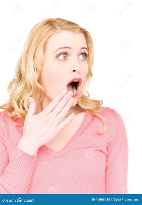 Surprised woman face stock photo. Image of mouth, caucasian - 40606098