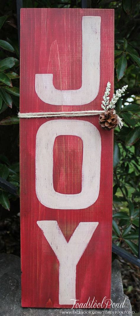 Handpainted JOY Rustic Christmas Wooden Sign by ToadstoolPond | Christmas wooden signs ...