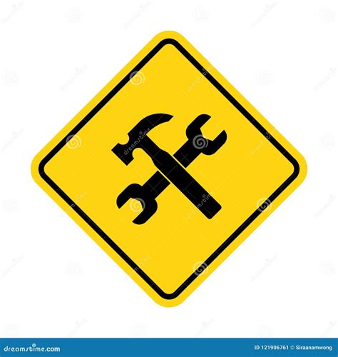 Yellow Under Construction Sign Stock Vector - Illustration of board ...