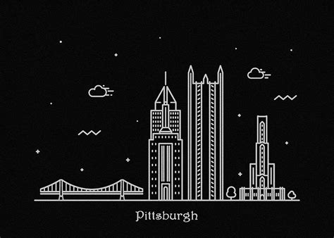 Pittsburgh Skyline Travel Poster Drawing by Inspirowl Design - Fine Art ...