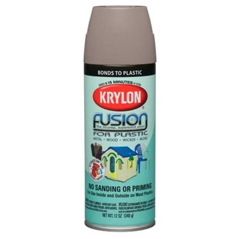 Krylon Fusion Satin Spray Paint for Plastic, River Rock, 12 Oz. - Walmart.com - Walmart.com