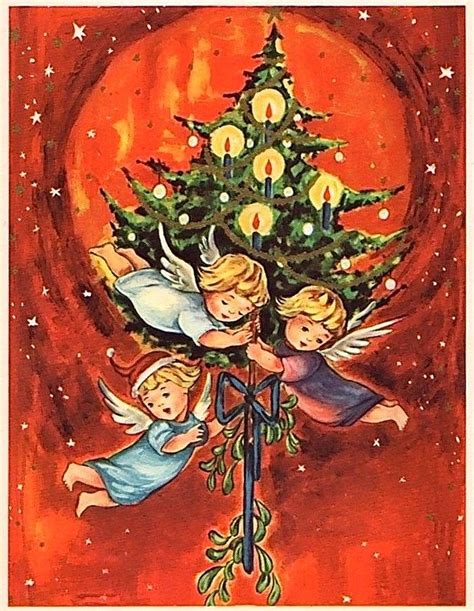 Vintage Angel Christmas Card | Vintage christmas, Vintage christmas ...