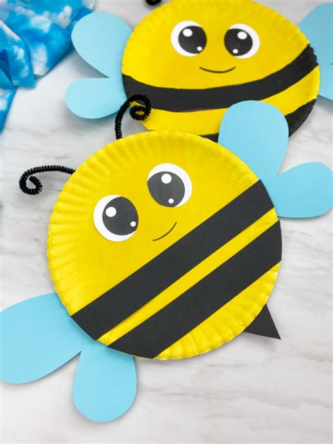 Paper Plate Bee Craft For Kids [Free Template]