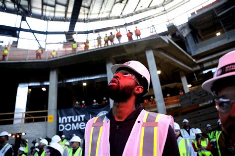 Photos | Construction milestone reached at Intuit Dome - Los Angeles Times