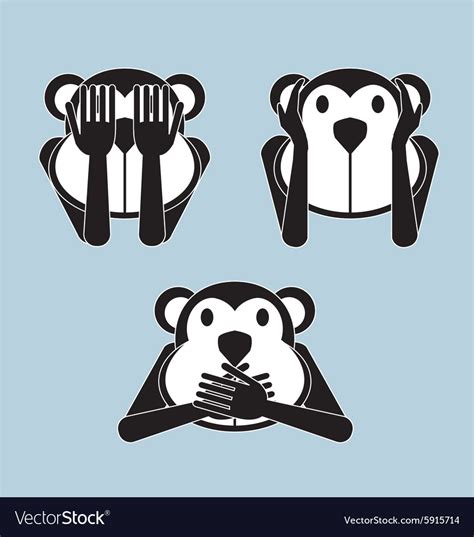 3 wise monkey Royalty Free Vector Image - VectorStock