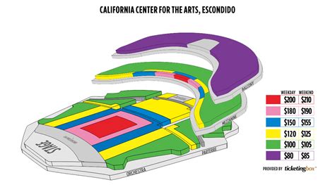 Escondido California Center for the Arts, Escondido Seating Chart