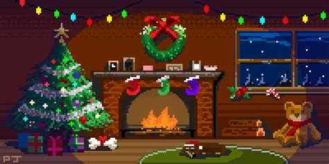 ArtStation - Merry X'mas, Pixel Jeff | Pixel art background, Christmas ...