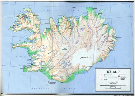 Iceland map, Iceland, Map