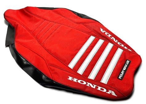 HONDA TRX450R v4 SEAT COVER - ALL RED GRIPPER / WHITE BANDS - HONDA RE ...