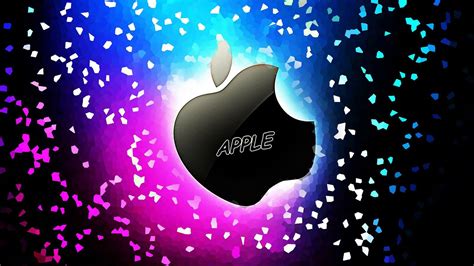 Apple Logo With Apple Word In Colorful Texture Background HD Apple Wallpapers | HD Wallpapers ...