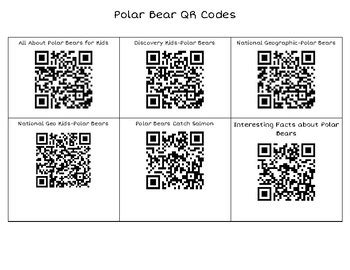 Polar Bear QR Codes (nonfiction) by Andrea Scepkova | TpT