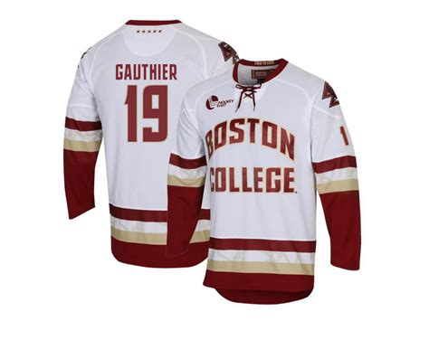 Men's Cutter Gauthier White Boston College Eagles Hockey Jersey - #19