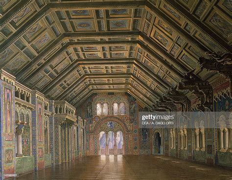 The great hall of the Mastersingers of Nuremberg, in Neuschwanstein ...