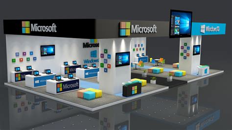 MICROSOFT Exhibition Stand made in 3D MAX 2016 + VRAY :: Behance