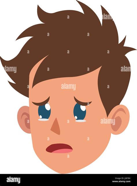 character face head boy crying Stock Vector Image & Art - Alamy