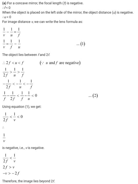 By using mirror formula prove that concave mirror forms image beyond 2f if object is placed ...