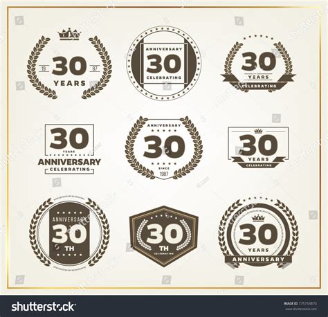 30 Years Anniversary Logo Set Vector Stock Vector (Royalty Free) 775753870 | Shutterstock