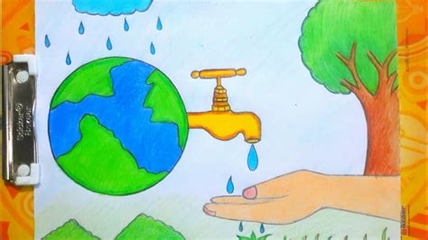 Save Water Save Earth Drawing