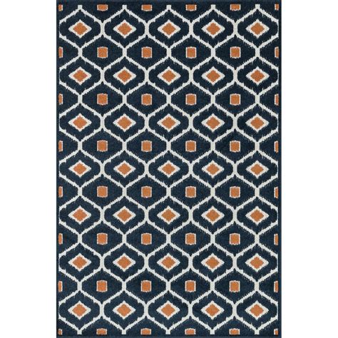 Loloi Rugs Oasis Navy/Orange Outdoor Area Rug & Reviews | Wayfair