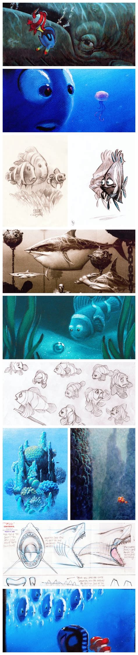 Concept art for Finding Nemo (adapted from Oh My Disney) | Disney concept art, Environment ...