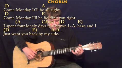 Come Monday (Jimmy Buffett) Fingerstyle Guitar Cover Lesson in A with ...