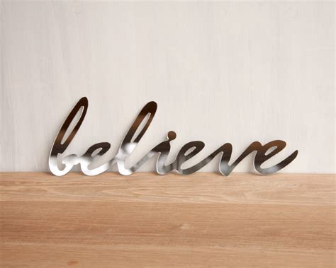 Mirror Word Wall Decor 'Believe' wall art signage