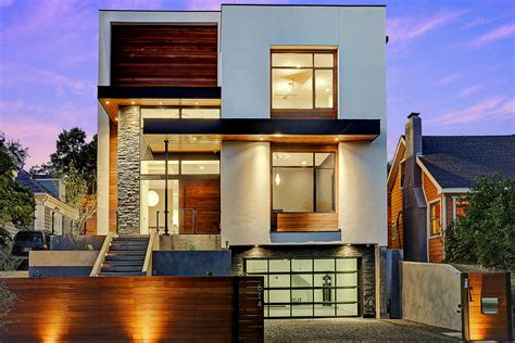 Gorgeous Houston modern home with wood and stucco accents - Modern - Exterior - Houston - by ...