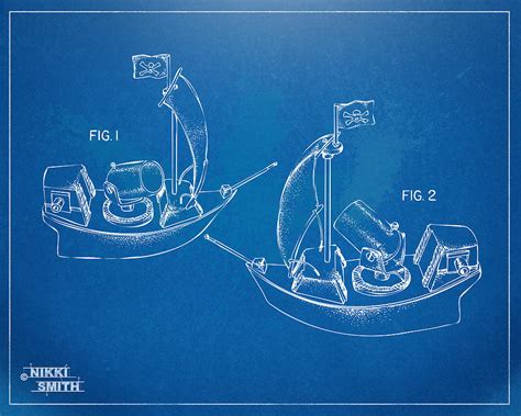 Pirate Ship Patent - Blueprint Digital Art by Nikki Marie Smith - Fine Art America