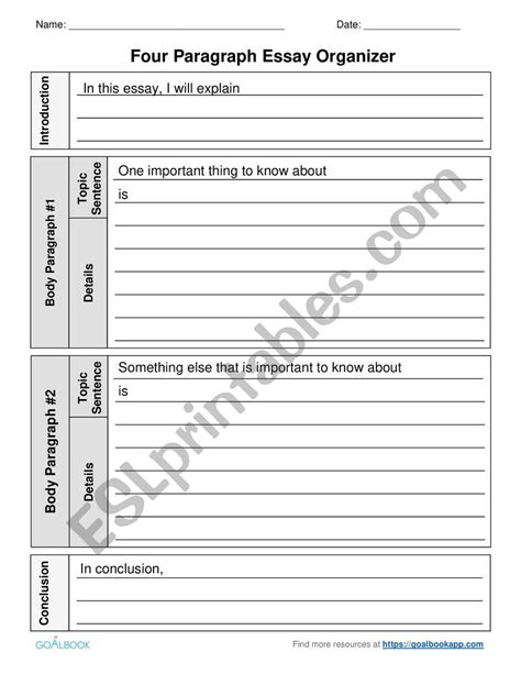 5 Paragraph Essay Outline - ESL worksheet by youngcantabile