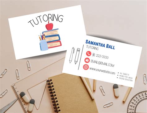 Tutoring Business Card - Etsy