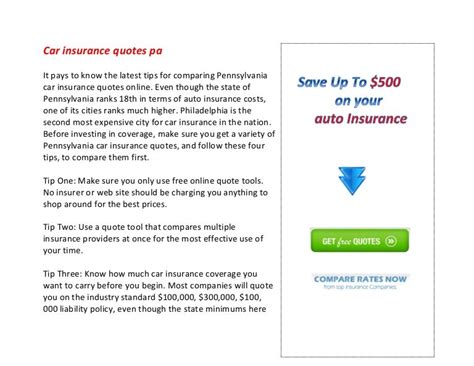 Car insurance quotes pa