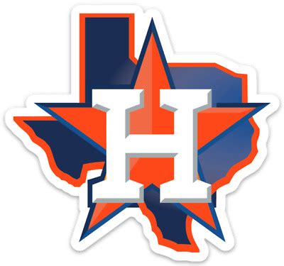 Houston Astros H Monogram logo type State of Texas Shaped Die-cut ...