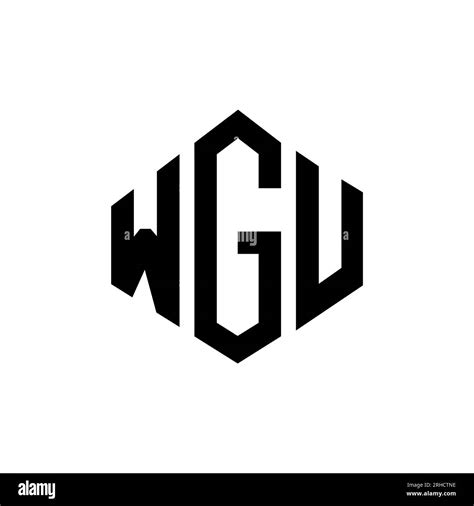 WGU letter logo design with polygon shape. WGU polygon and cube shape logo design. WGU hexagon ...