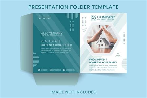 Premium Vector | Flat abstract geometric real estate company presentation folder design