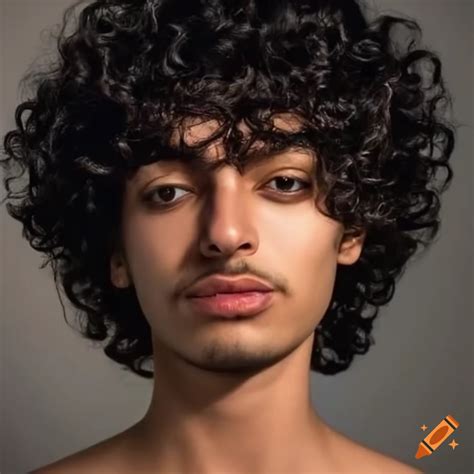 Portrait of a curly-haired man with arabic features on Craiyon