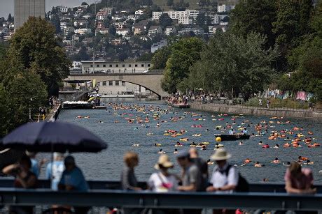 People Swim River Limmat Zurich Switzerland Editorial Stock Photo ...