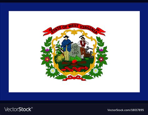 Flag of west virginia usa Royalty Free Vector Image