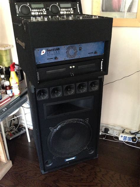 SoundLab G064EH Dual CD Player with 2 big speakers DJ party disco ...