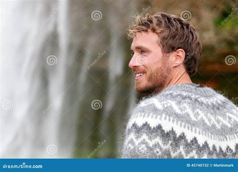 Handsome Man In Icelandic Sweater Outdoor Stock Photo - Image: 45740732