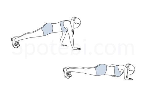 Staggered Arm Push Up | Exercise Illustration