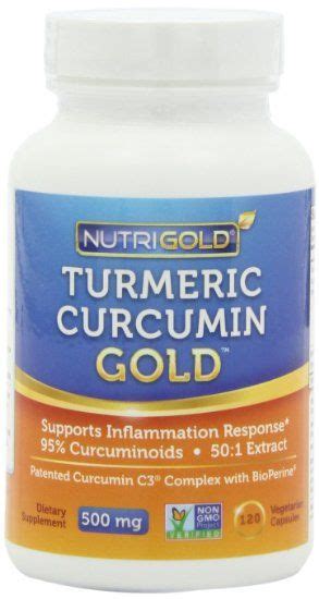 NutriGold Turmeric Curcumin Gold (Features C3 Complex w/BioPerine), 500 mg, 120 Vegan Capsules ...