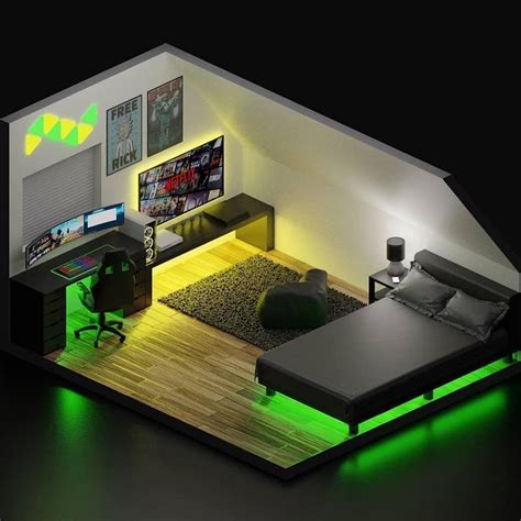 Gamer Bedroom, Gamer Room Decor, Bedroom Setup, Room Ideas Bedroom ...