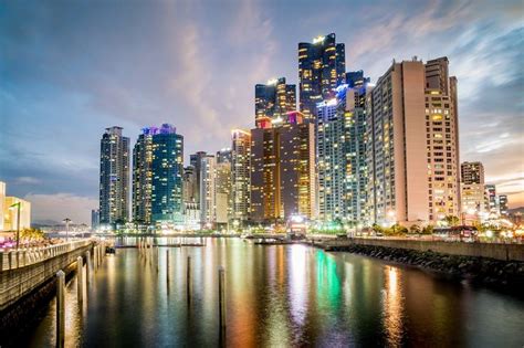 Busan skyline view, Haeundae | Skyline view, Skyline, New york skyline