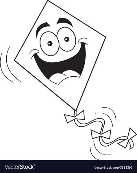 Cartoon smiling kite Royalty Free Vector Image