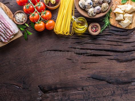 Variety of Food on the Wooden Table. Top View Stock Photo - Image of view, variety: 167967120