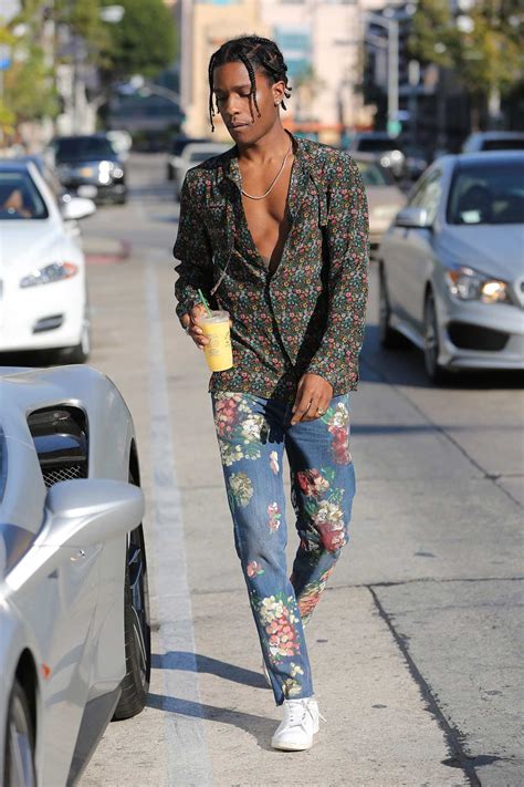 ASAP Rocky Wears Gucci Floral Painted Jeans | The Jeans Blog