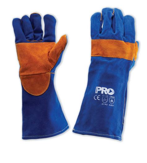 BLUE KEVLAR WELDING GLOVES 16" - Boss Industrial